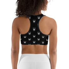 Load image into Gallery viewer, Black Logo Print Sports bra