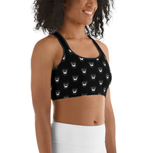 Load image into Gallery viewer, Black Logo Print Sports bra